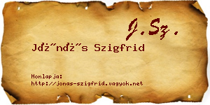 Jónás Szigfrid névjegykártya