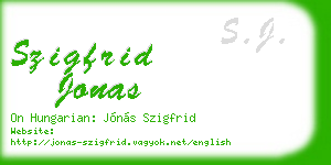 szigfrid jonas business card