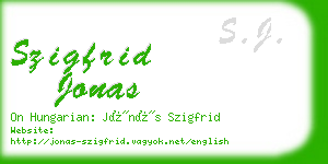 szigfrid jonas business card